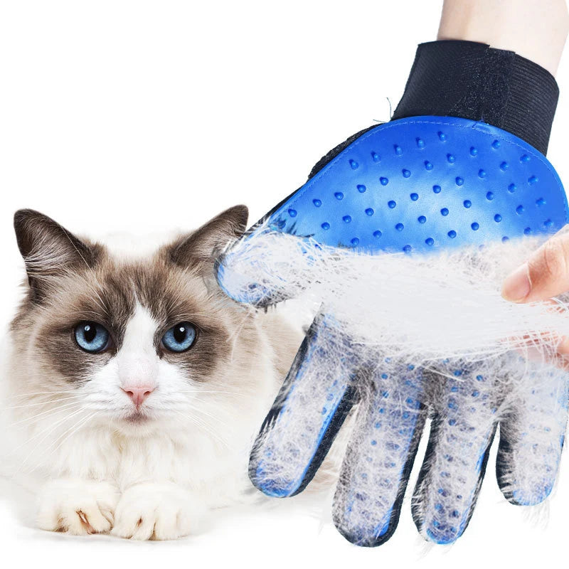 Pet Hair Remover Glove – Grooming & Massage Brush for Cats/Dogs - Paw Nap Studios