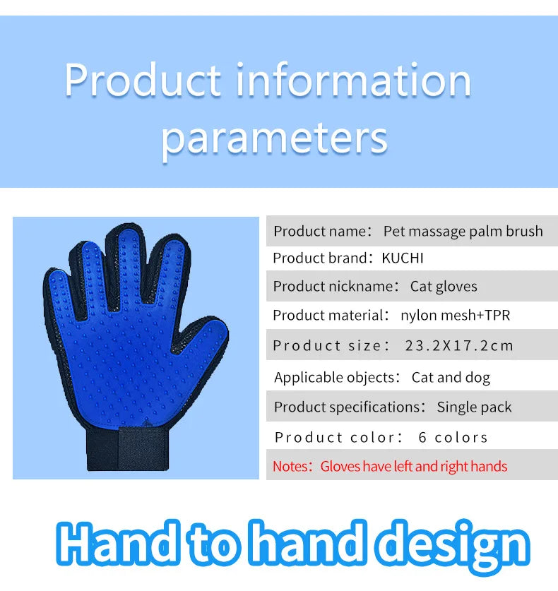 Pet Hair Remover Glove – Grooming & Massage Brush for Cats/Dogs - Paw Nap Studios
