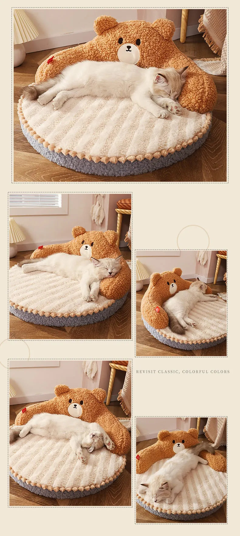 HOOPET Cat & Dog Bed – Durable Pet Cushion Pad with Removable Mat for Small & Medium Pets