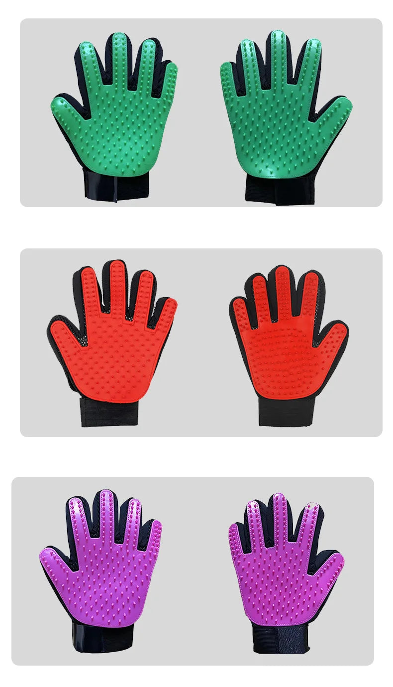 Pet Hair Remover Glove – Grooming & Massage Brush for Cats/Dogs - Paw Nap Studios 